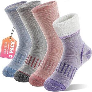 Kids Merino Wool Hiking Socks Boys Girls Toddlers Thermal Winter Warm Boot